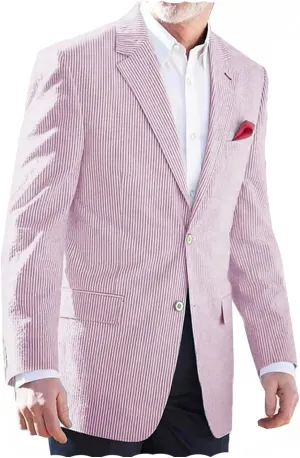 VENNYNG Men's Seersucker Suit Jacket Single Breasted Thin Blazer Coat for Weddings Easter Party Business