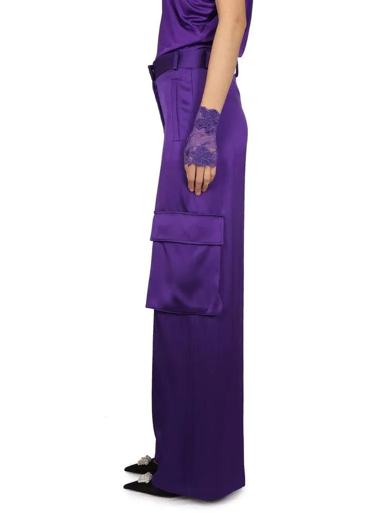 Versace Wide Leg Trousers Cargo Pants Orchid Purple