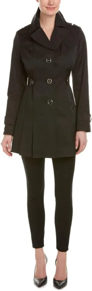 Via Spiga Women's Single Breasted Pleated Trench Coat