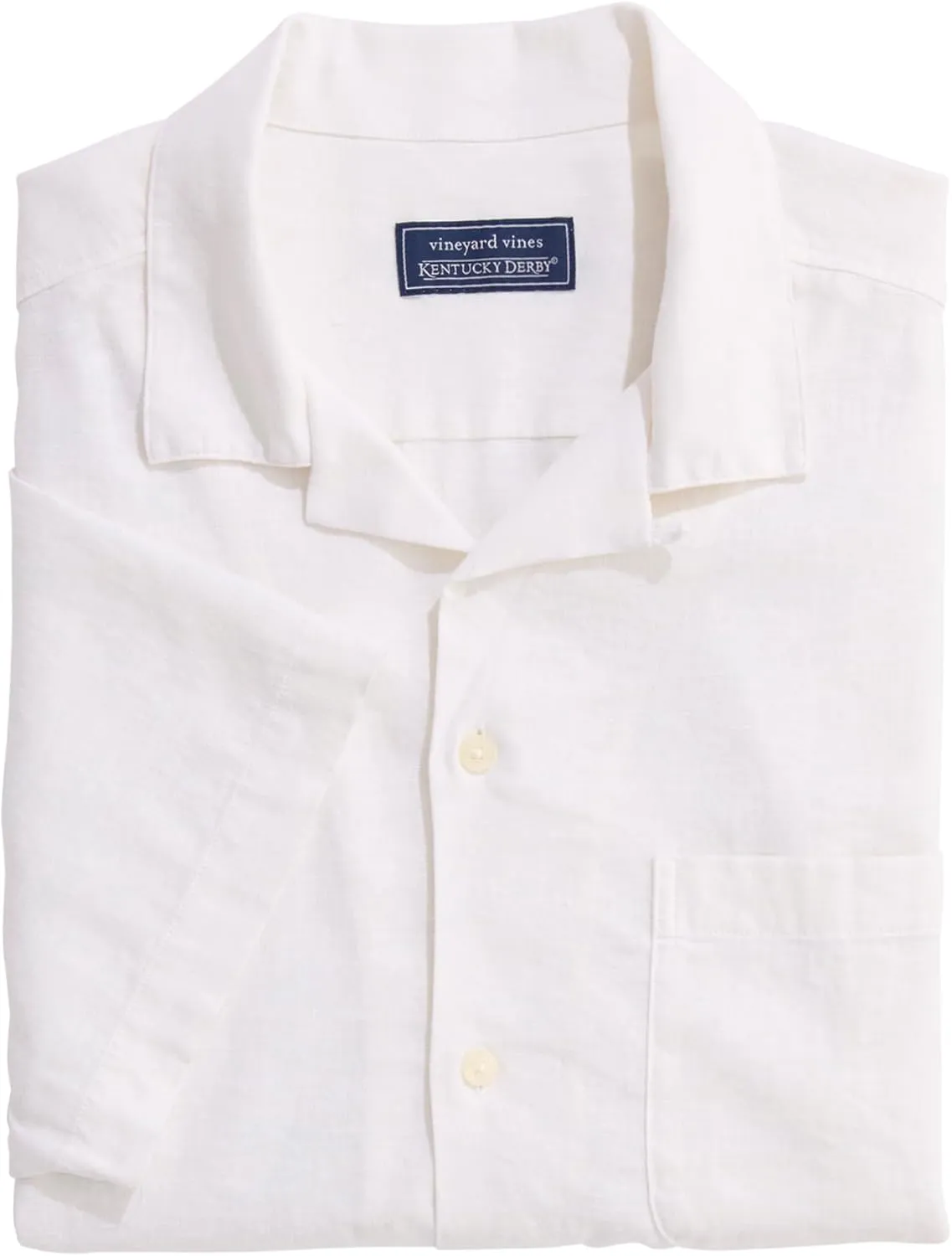 vineyard vines Men's Kentucky Derby Linen Short Sleeve Cabana Shirt