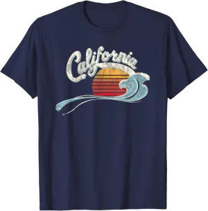 Vintage Surfer - 70's Graphic Sunset - California T-Shirt