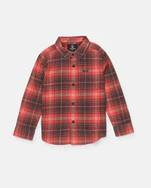 Volcom Toddler Boys Caden Plaid Long Sleeve Shirt - Red