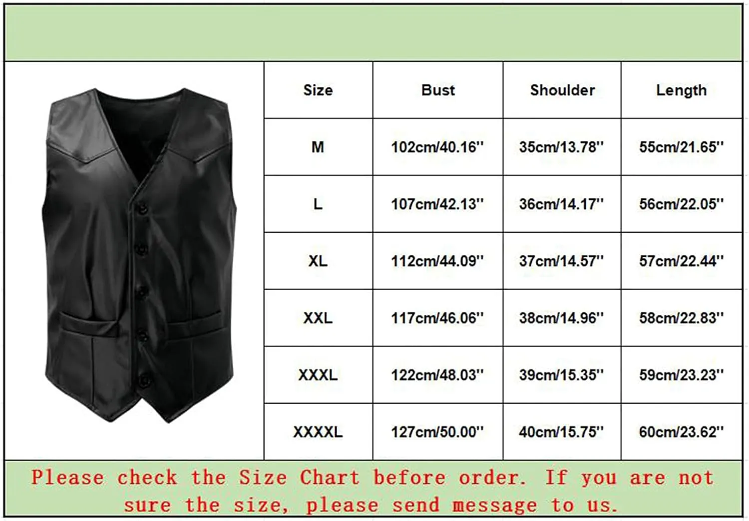 WABEOR Men's Vintage Faux Leather Vest Slim Fit Casual Single-Breasted Cowboy Suit Vest Retro Western Waistcoat with Pockets