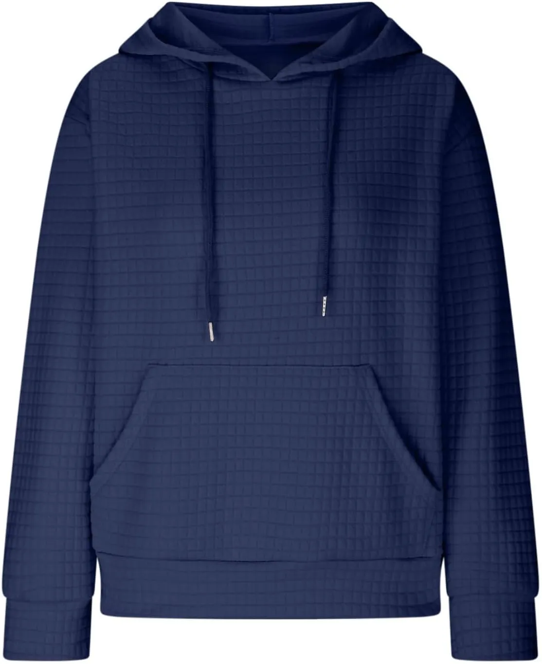 Waffle Knit Hoodie Women Oversized Drawstring Hooded Sweatshirts Y2K Waffle Pullover Loose Fit Casual Cute Clothes