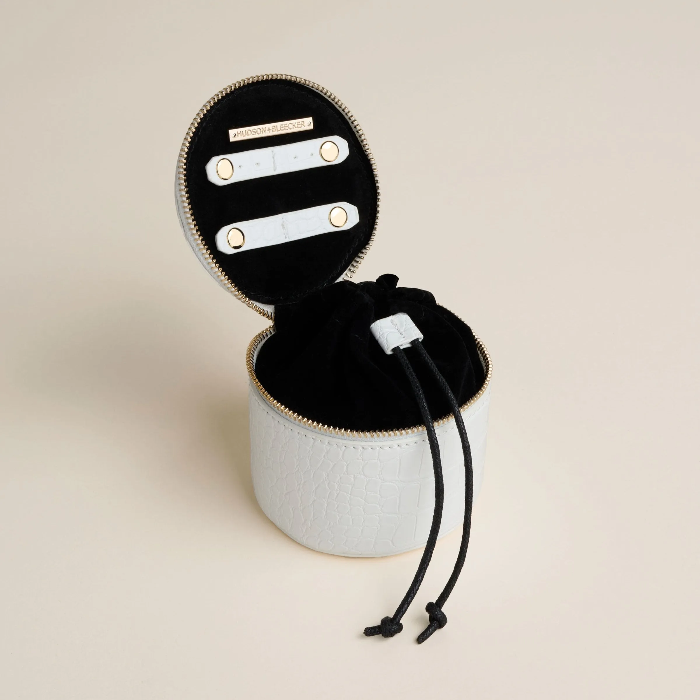 White Crocodile Globetrotter Jewelry Case