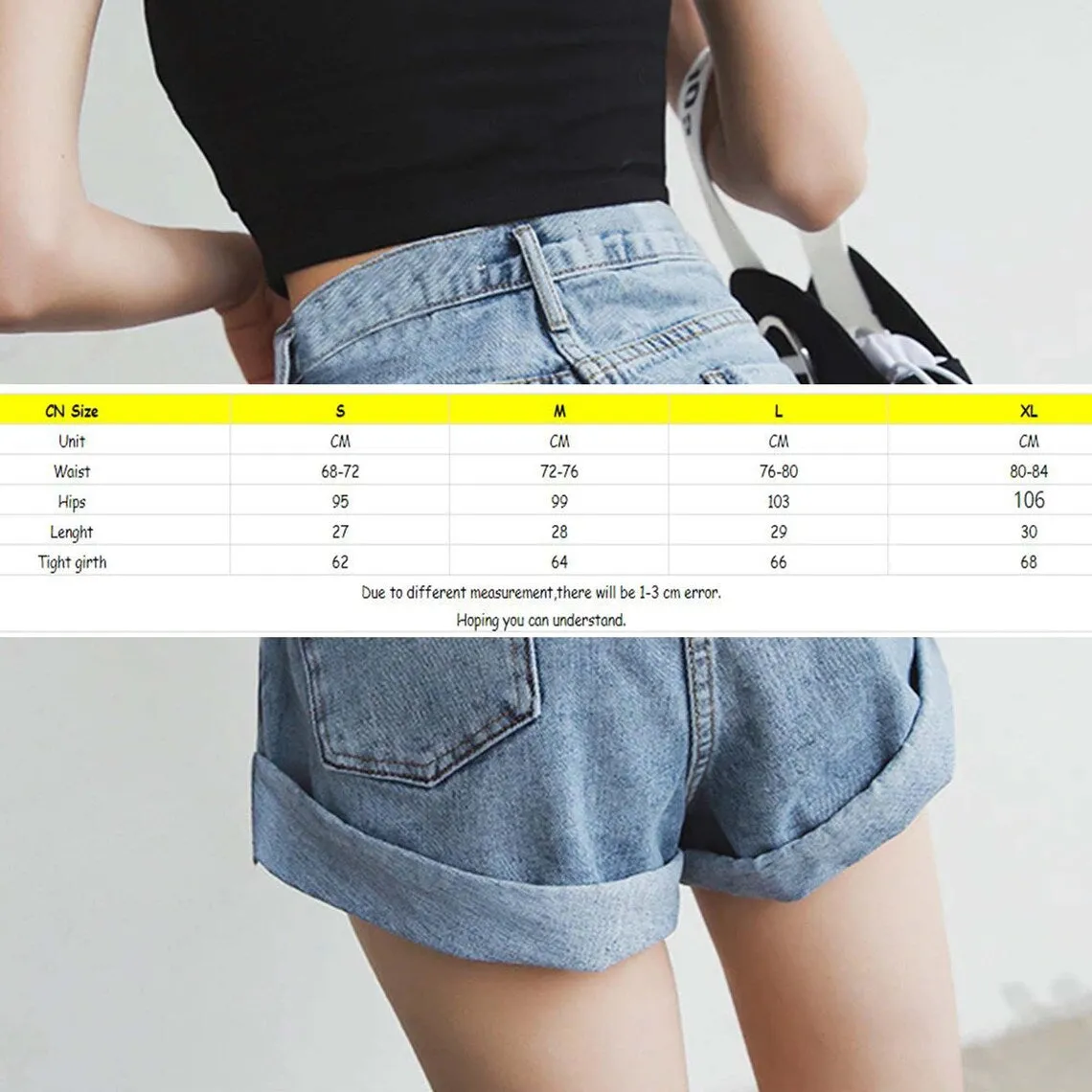 Wide Leg Vintage High Waist Women's Denim Shorts