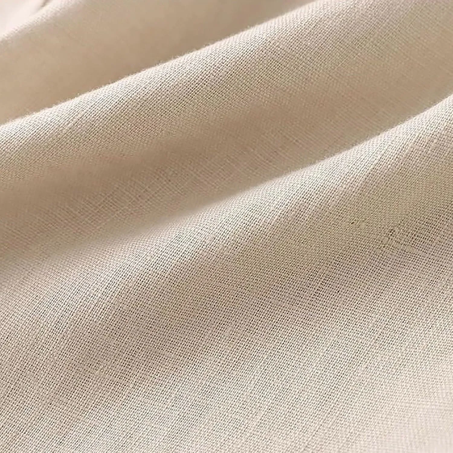 Women Fashion Solid Color Cotton Elastic Long Pants Beach Leisure Trousers
