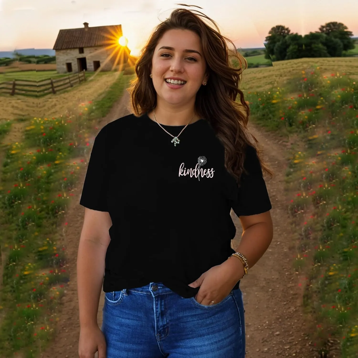 Women Graphic T-Shirts Casual Short Sleeve Tee Tops(Available in Plus Size)