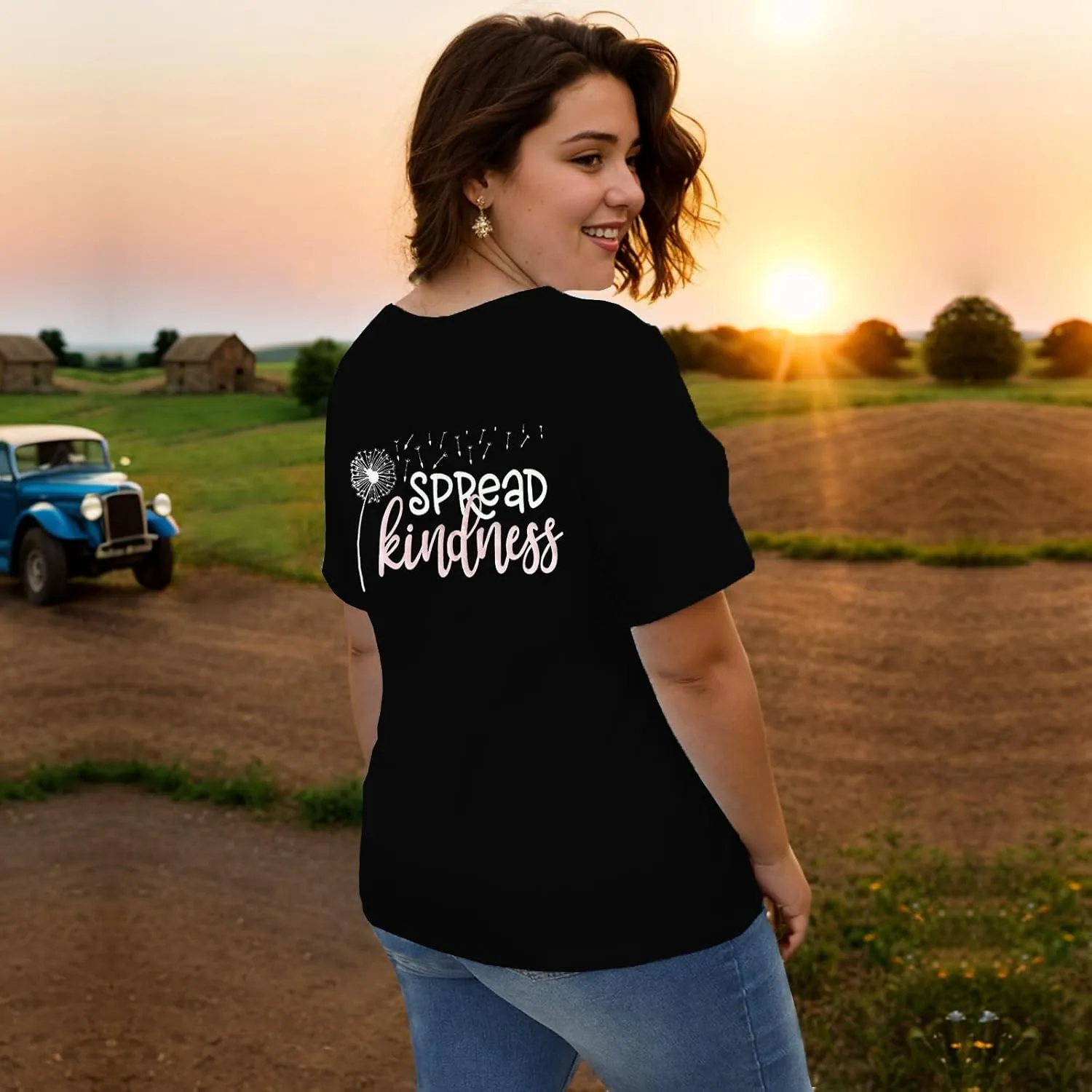 Women Graphic T-Shirts Casual Short Sleeve Tee Tops(Available in Plus Size)
