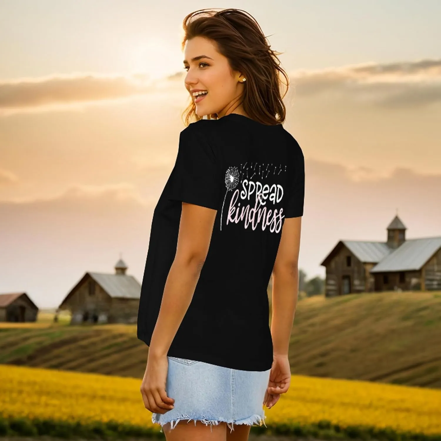 Women Graphic T-Shirts Casual Short Sleeve Tee Tops(Available in Plus Size)