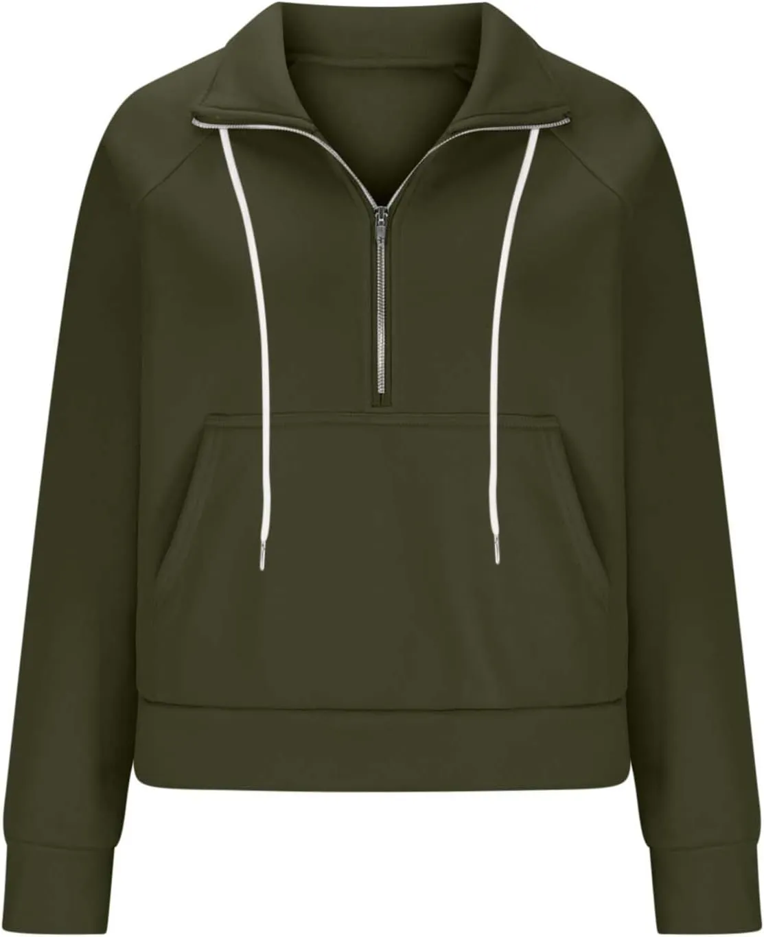 Women Half Zip Up Sweatshirts Trendy Long Sleeve Plain Pullover Fall Casual Oversized Tops Winter Comfort Clothes