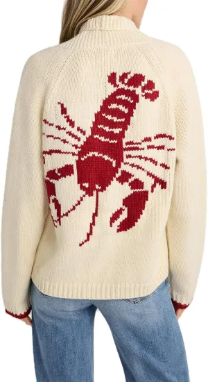 Women Lobster Cardigan Sweater Y2k Long Sleeve Button Down Chunky Knit Top Shirt Fall Winter Jacket Coats