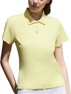 Women Print Golf Sport Polo Shirts Athletic Lightweight Quick Dry Slim Stretchable Tennis Short Sleeve Shirts