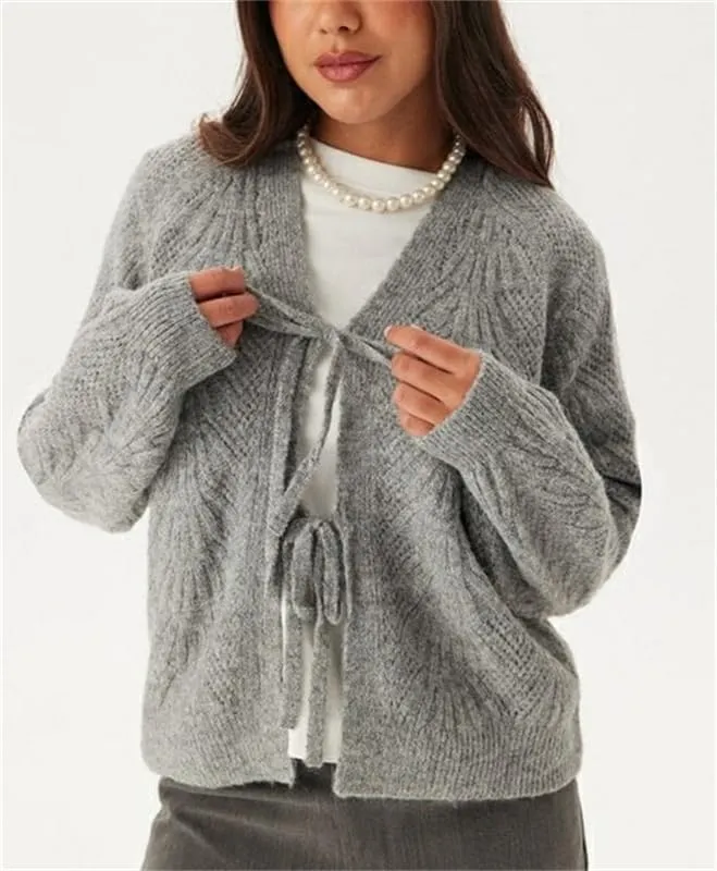 Women Y2k Tie Front Knitted Cardigan Sweater Long Sleeve Open Front Oversized Cardigan Knitwear Tops Streetwear