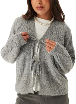 Women Y2k Tie Front Knitted Cardigan Sweater Long Sleeve Open Front Oversized Cardigan Knitwear Tops Streetwear