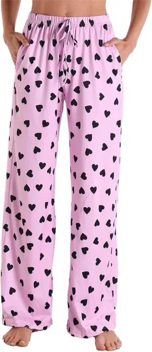 Women's Autumn and Winter New Home Casual Sports Pocket Checkered Printed Straight Pants