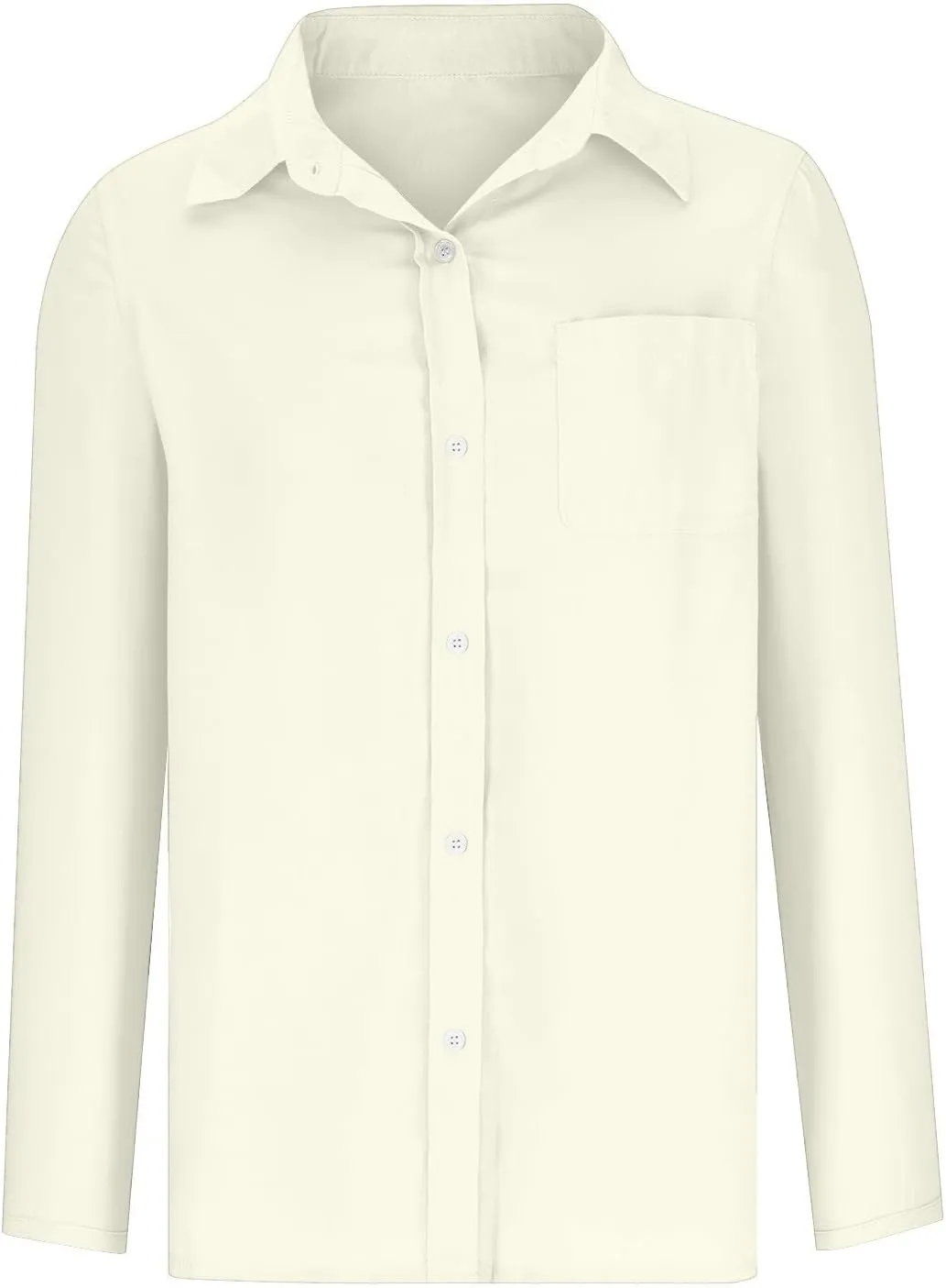 Womens Button Down Shirts Long Sleeve Collared Dress Tunic Cotton Oversized Blouses Going Out Dressy Casual Tops