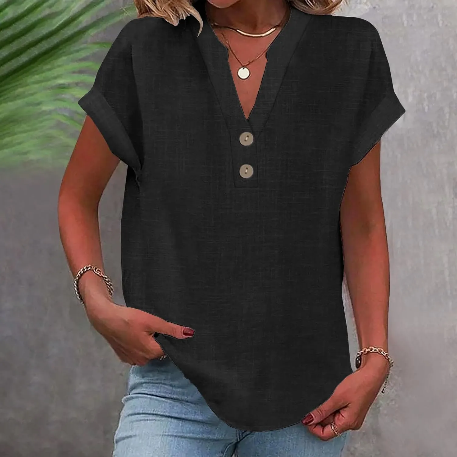 Womens Button Down Shirts Short Sleeve Cotton Gauze Tops Summer Beach Linen Shirt Dresses Blouses Oversized Coverups