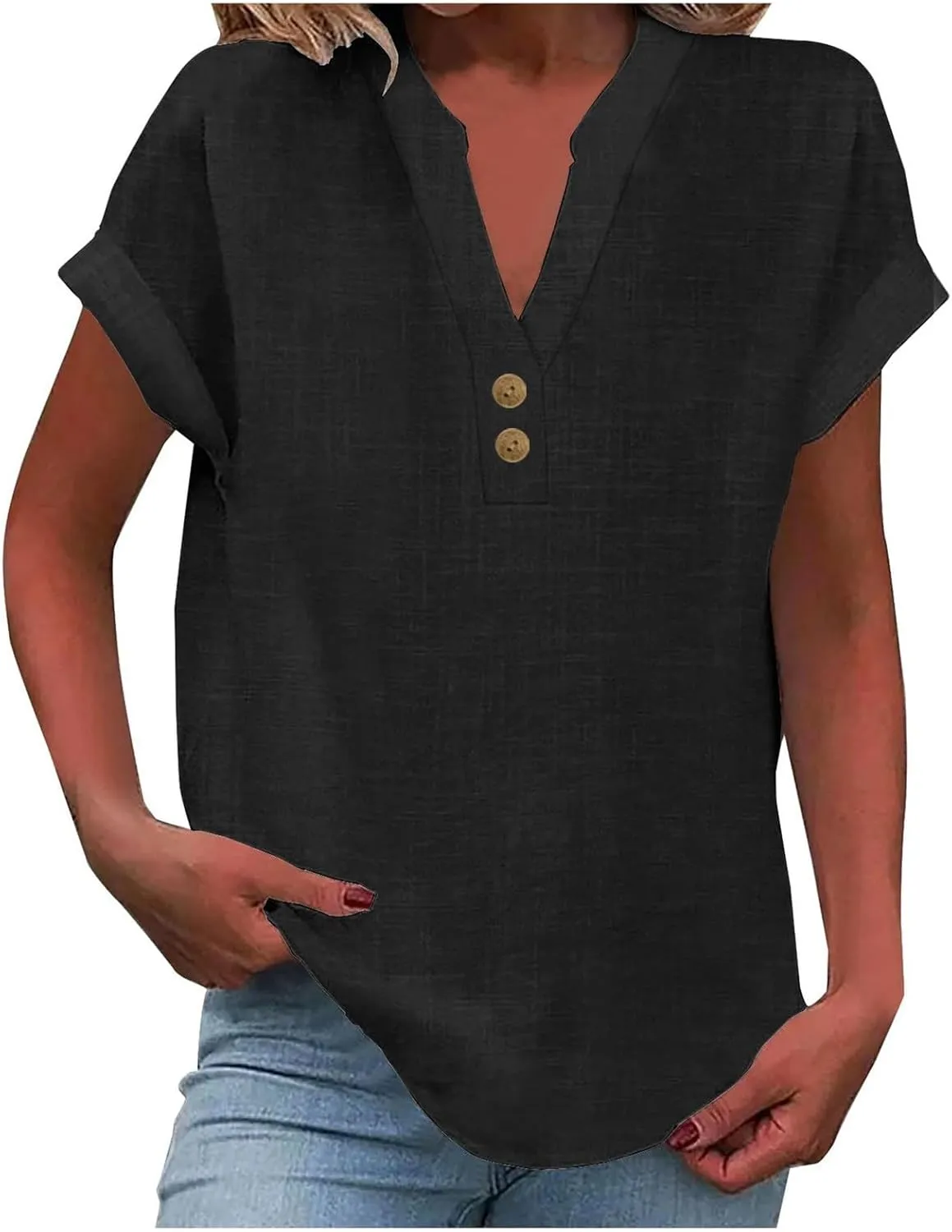 Womens Button Down Shirts Short Sleeve Cotton Gauze Tops Summer Beach Linen Shirt Dresses Blouses Oversized Coverups
