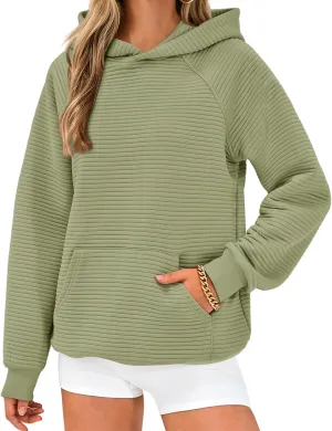 Womens Casual Hoodies 2024 Fashion Oversized Sweatshirts Long Sleeve Pullover Tops Trendy Fall Clothes with Pocket