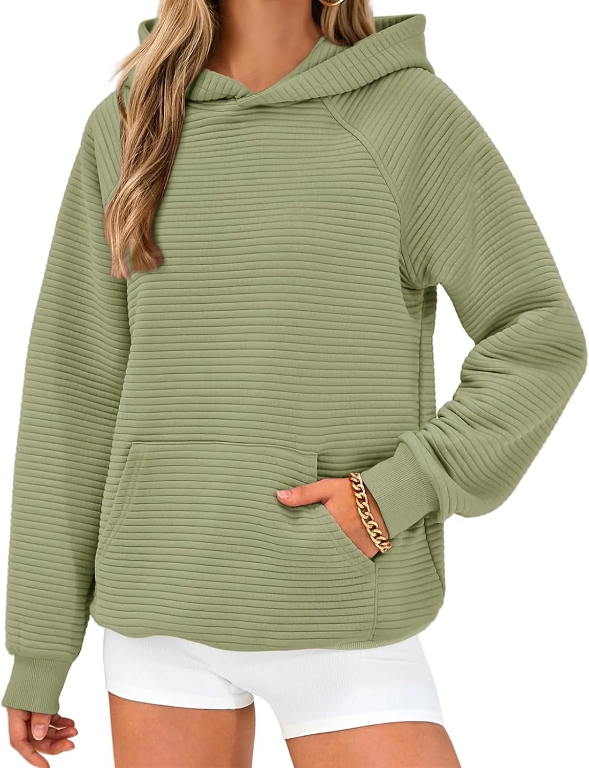 Womens Casual Hoodies 2024 Fashion Oversized Sweatshirts Long Sleeve Pullover Tops Trendy Fall Clothes with Pocket