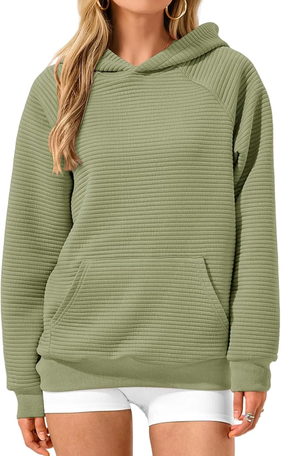 Womens Casual Hoodies 2024 Fashion Oversized Sweatshirts Long Sleeve Pullover Tops Trendy Fall Clothes with Pocket