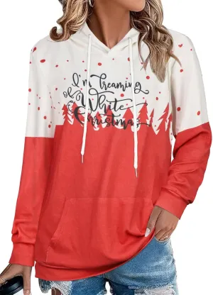 Women's Hoodies Long Sleeve Sweatshirts Drawstring Pullover Tops with Pocket Casual Loose Blouses Tunic
