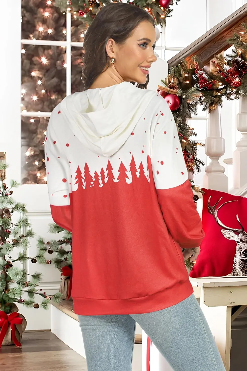 Women's Hoodies Long Sleeve Sweatshirts Drawstring Pullover Tops with Pocket Casual Loose Blouses Tunic