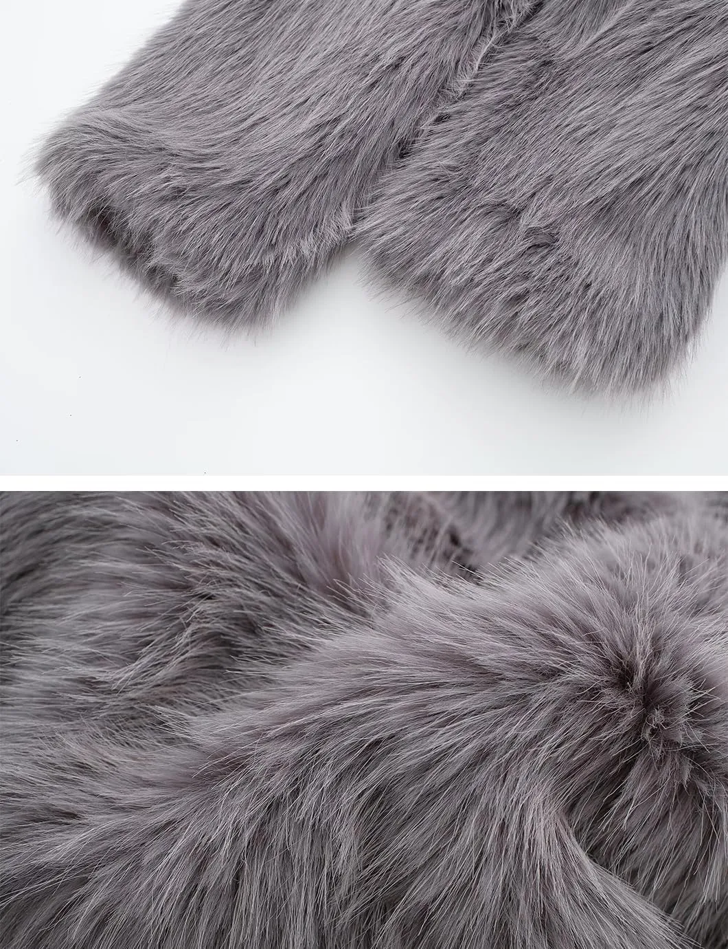 Women's Lapel Faux Fur Jackets Winter Warm Long Sleeve Coats Open Front Fluffy Outerwear