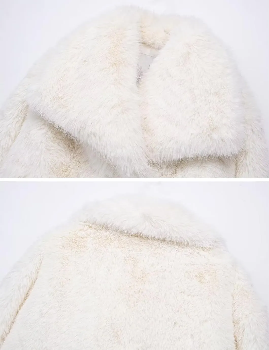 Women's Lapel Faux Fur Jackets Winter Warm Long Sleeve Coats Open Front Fluffy Outerwear
