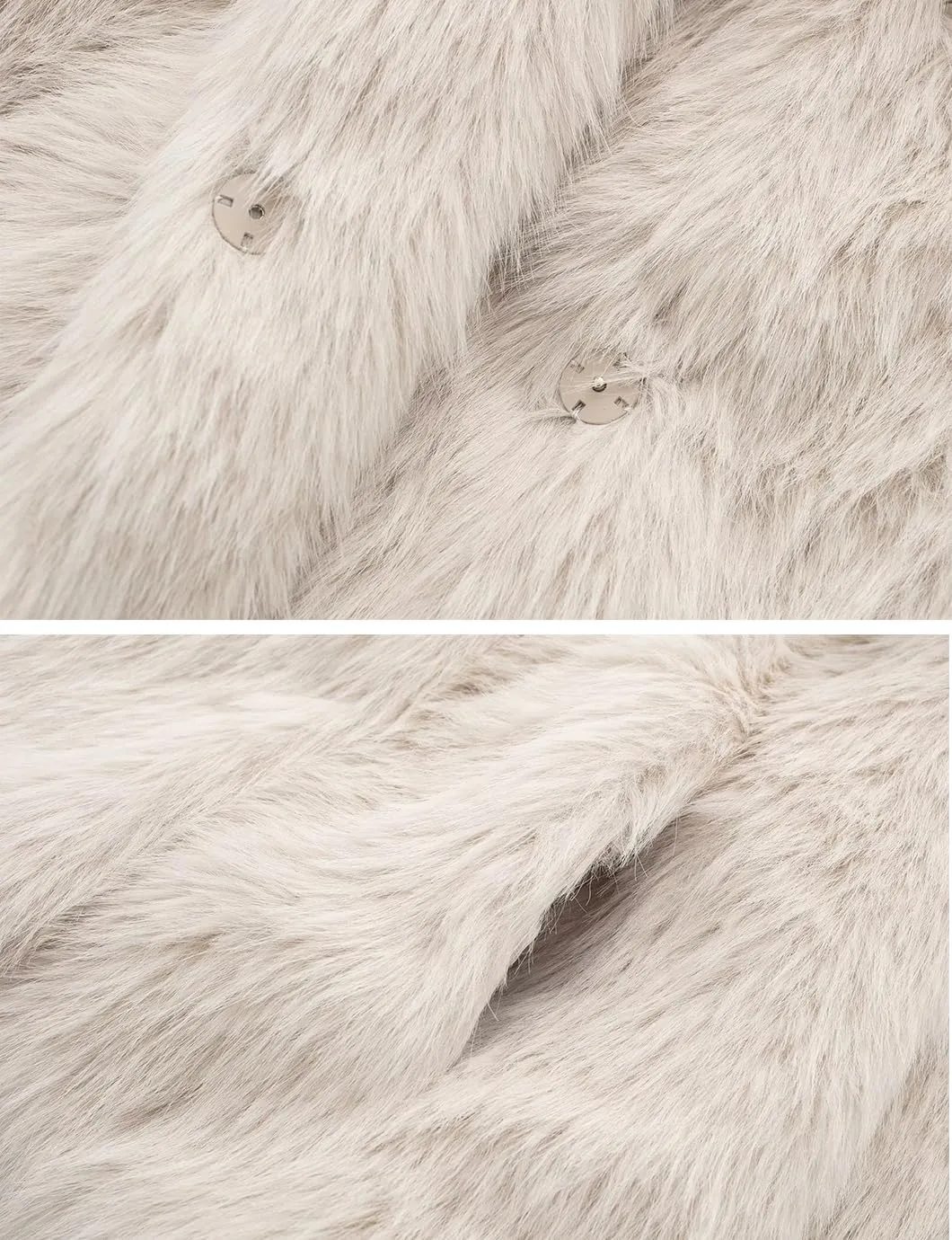 Women's Lapel Faux Fur Jackets Winter Warm Long Sleeve Coats Open Front Fluffy Outerwear