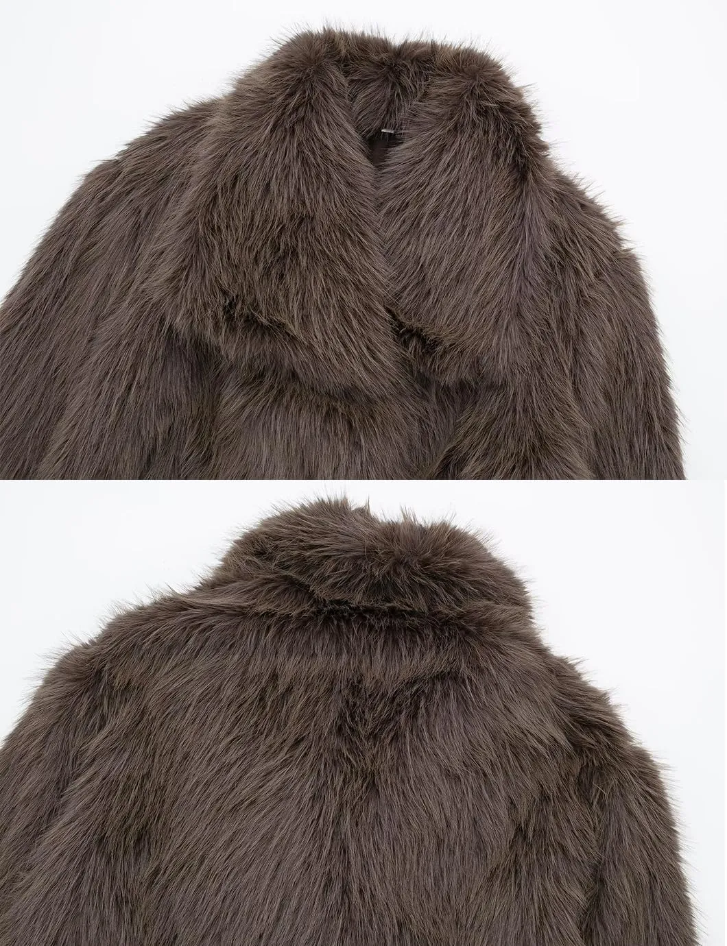 Women's Lapel Faux Fur Jackets Winter Warm Long Sleeve Coats Open Front Fluffy Outerwear