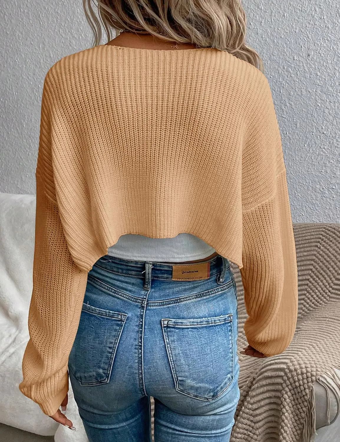 Womens Long Sleeve Open Front Knit Crop Bolero Cardigan Sweater Shrug for Dress 2025