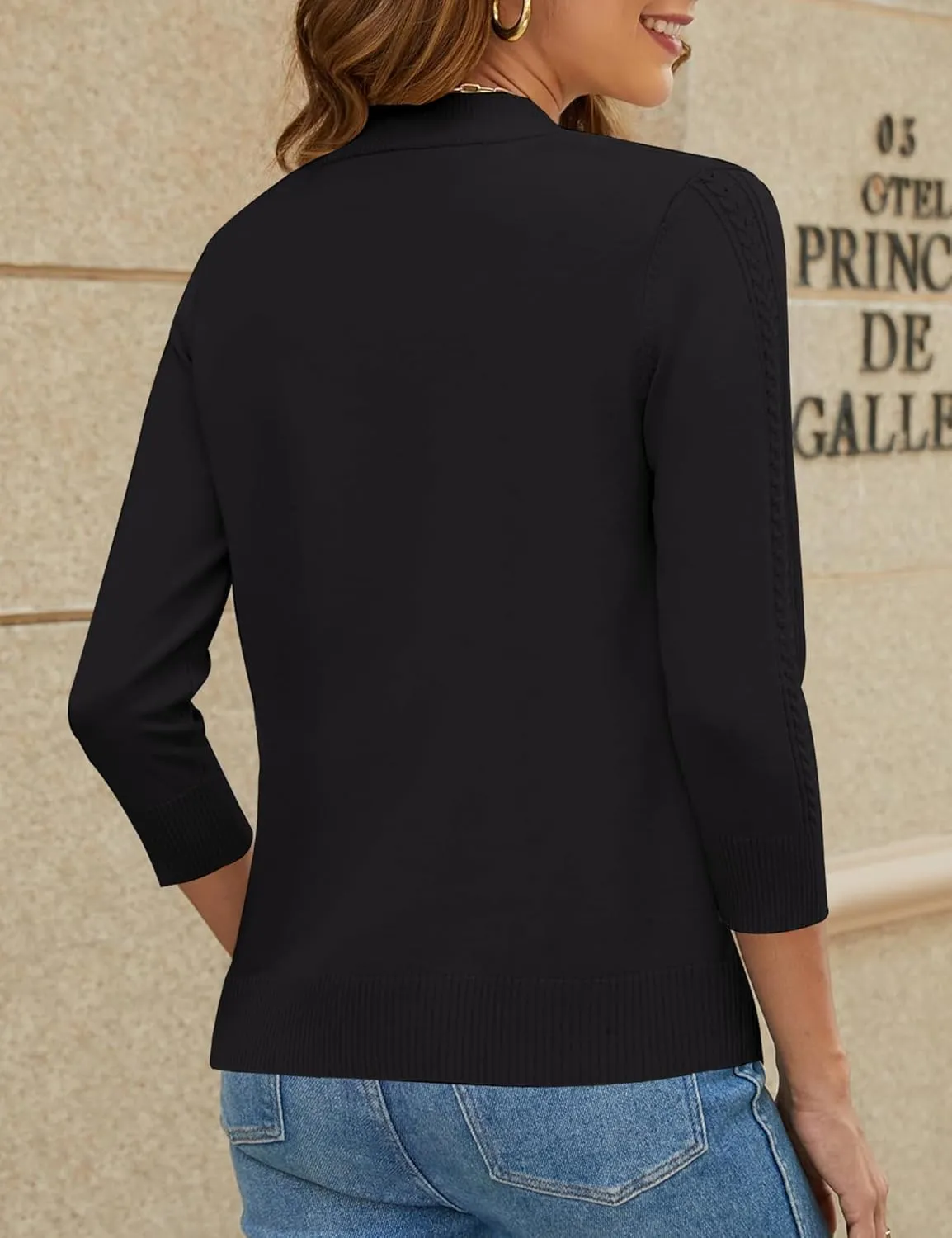 Womens Long Sleeve Open Front Knit Crop Bolero Cardigan Sweater Shrug for Dress