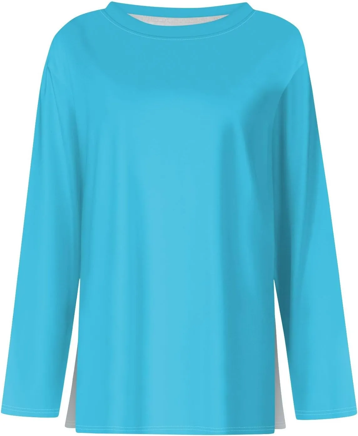 Women's Long Sleeve Tops 2024 Fall Dressy Casual Blouses Crewneck Oversized Tunic Shirts Striped