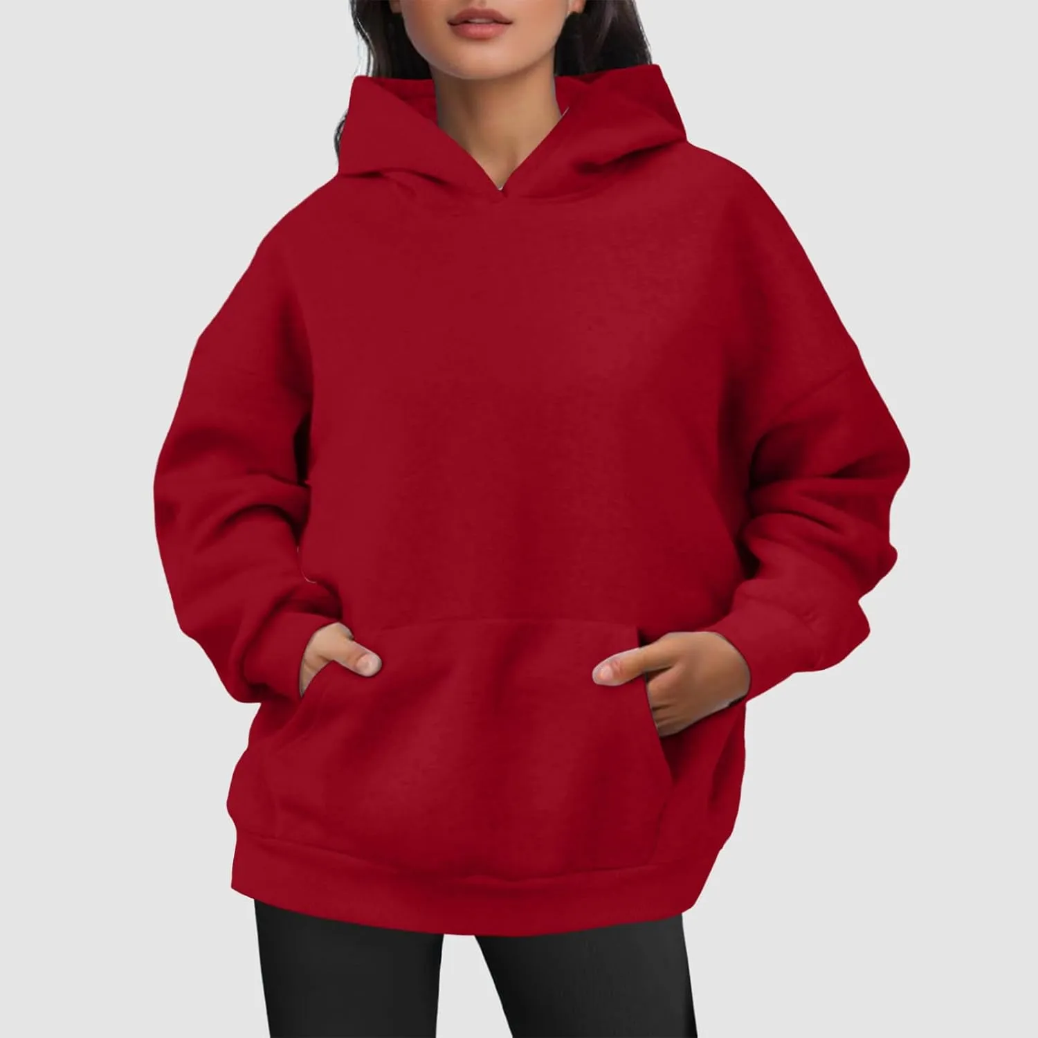 Womens Oversized Hoodies Fleece Hooded Sweatshirts Comfy Long Sleeve Pullover Fall Winter Outfits
