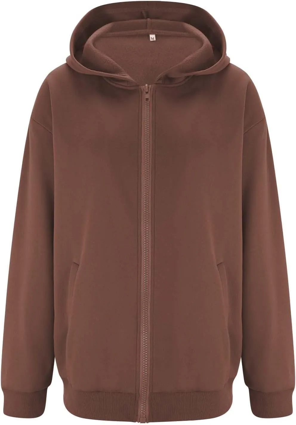 Women's Oversized Hoodies Fleece Lined Zip Up Sweatshrits Casual Fall Jackets Loose Fit Sweatshirt with Pockets