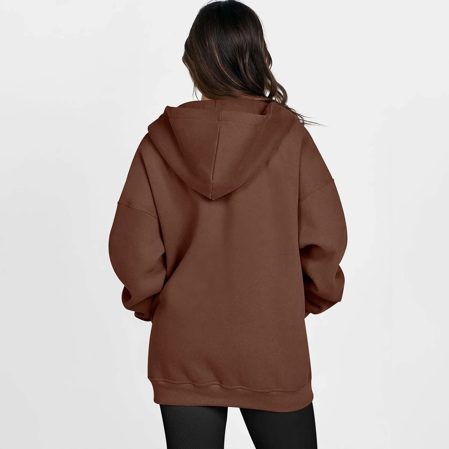 Women's Oversized Hoodies Fleece Lined Zip Up Sweatshrits Casual Fall Jackets Loose Fit Sweatshirt with Pockets