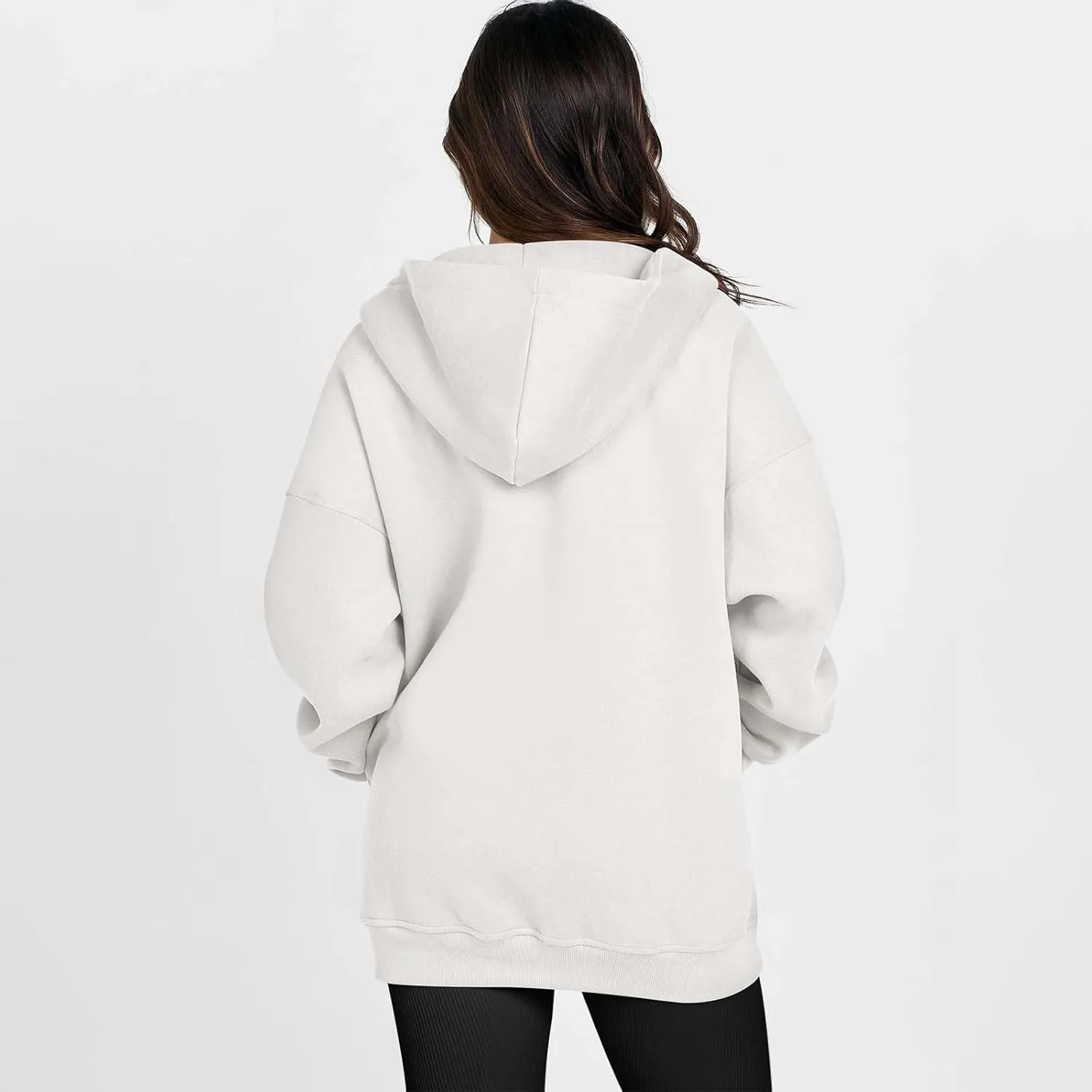 Women's Oversized Hoodies Fleece Lined Zip Up Sweatshrits Casual Fall Jackets Loose Fit Sweatshirt with Pockets