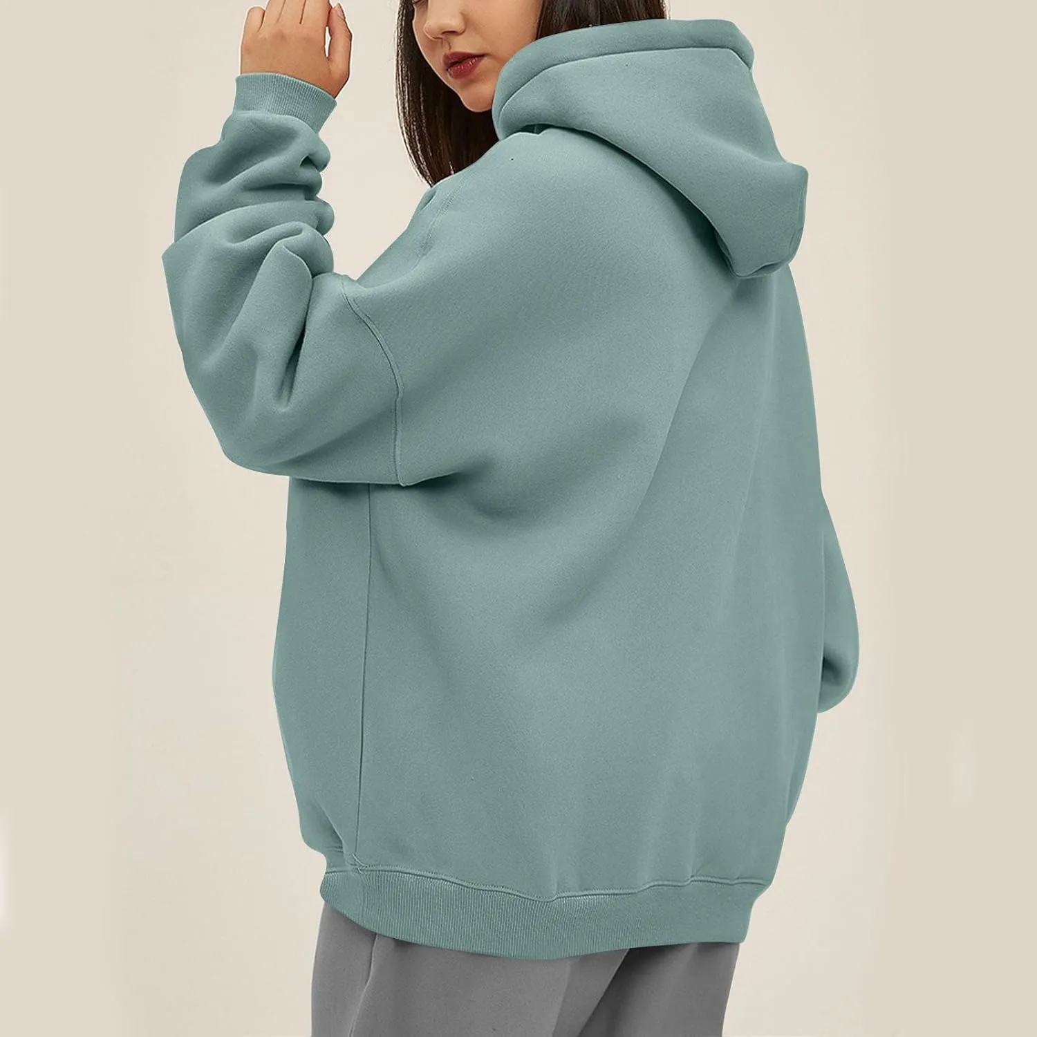 Womens Oversized Hoodies Pullover Comfy Fleece Lined Hooded Sweatshirts Drop Shoulder Winter Sweaters Y2k Hoodie