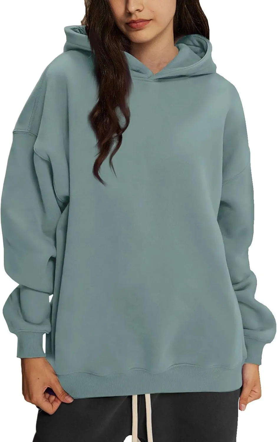 Womens Oversized Hoodies Pullover Comfy Fleece Lined Hooded Sweatshirts Drop Shoulder Winter Sweaters Y2k Hoodie