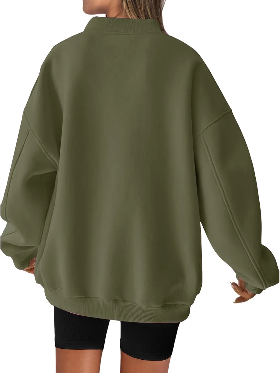 Womens Oversized Sweatshirt Hoodies Casual V Neck Long Sleeve Shirts Fleece Pullover Tops Fall Teens Preppy Clothes