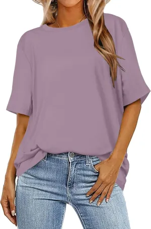 Womens Oversized T Shirts Loose Fit Graphic Tees Summer Casual Short Sleeve Tops