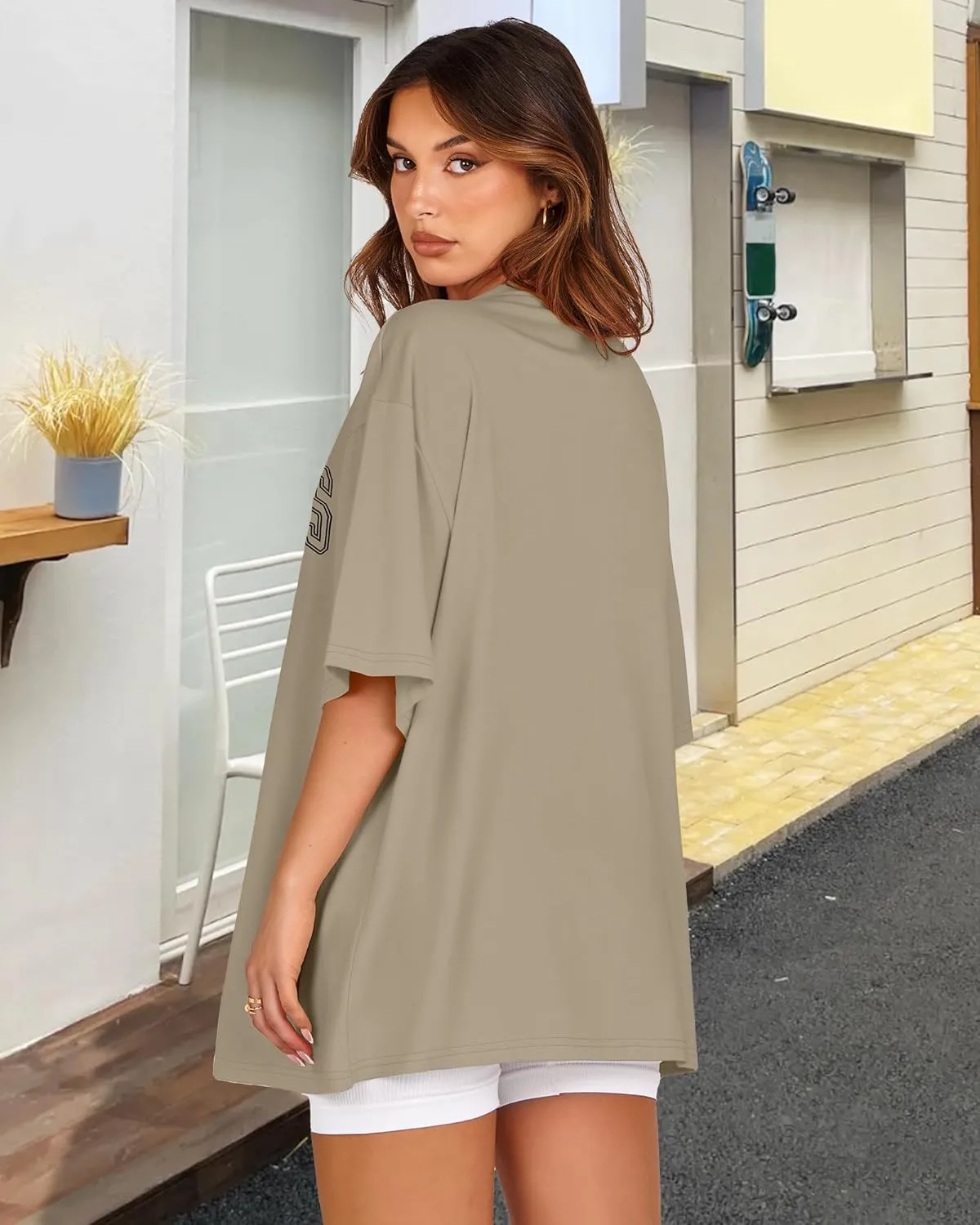 Womens Oversized Tshirt Graphic Tees Crew Neck Summer Short Sleeve Loose Fit Tops