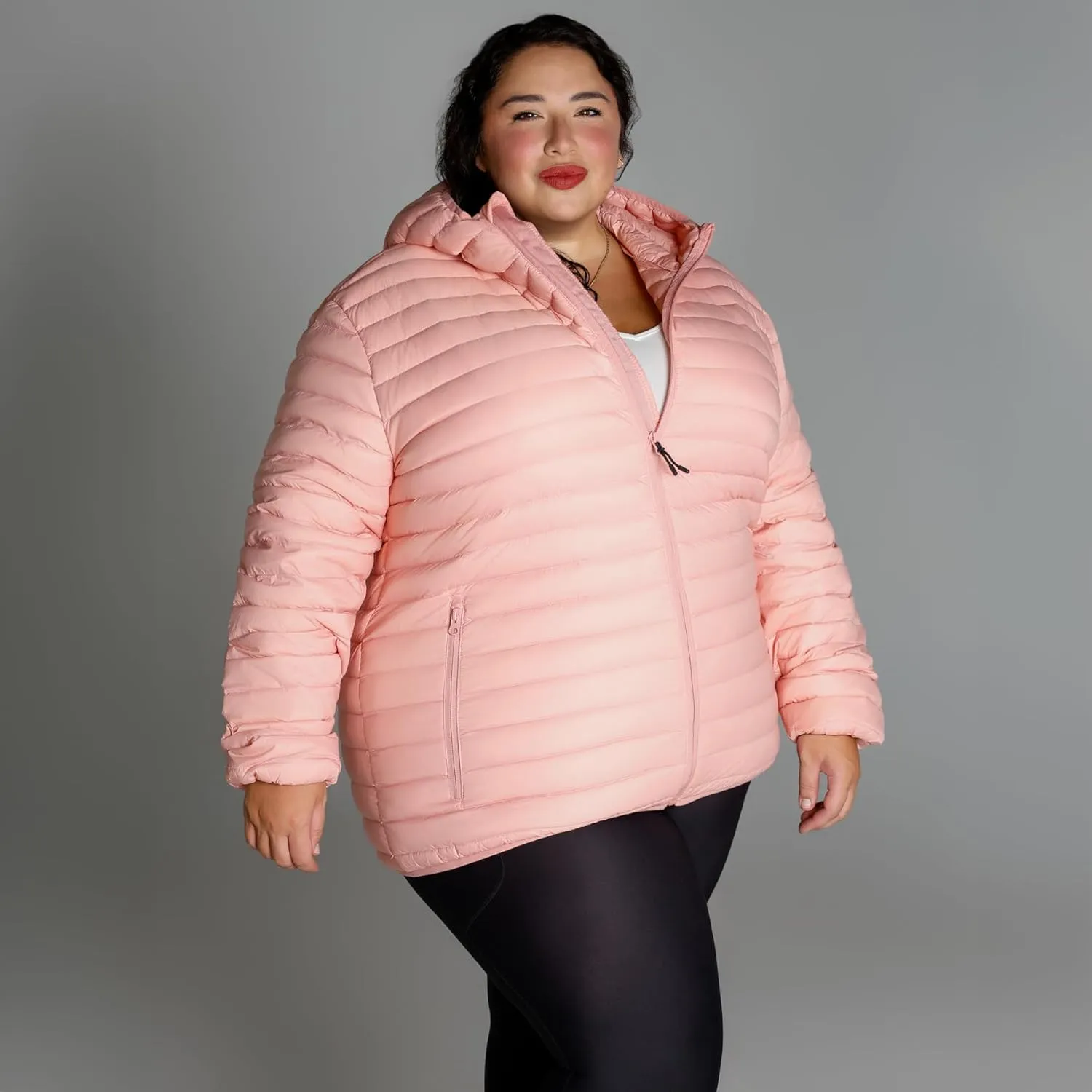 Women's Plus Size Packable Down Jacket 1X-6X Hooded Lightweight Spring Fall Coat