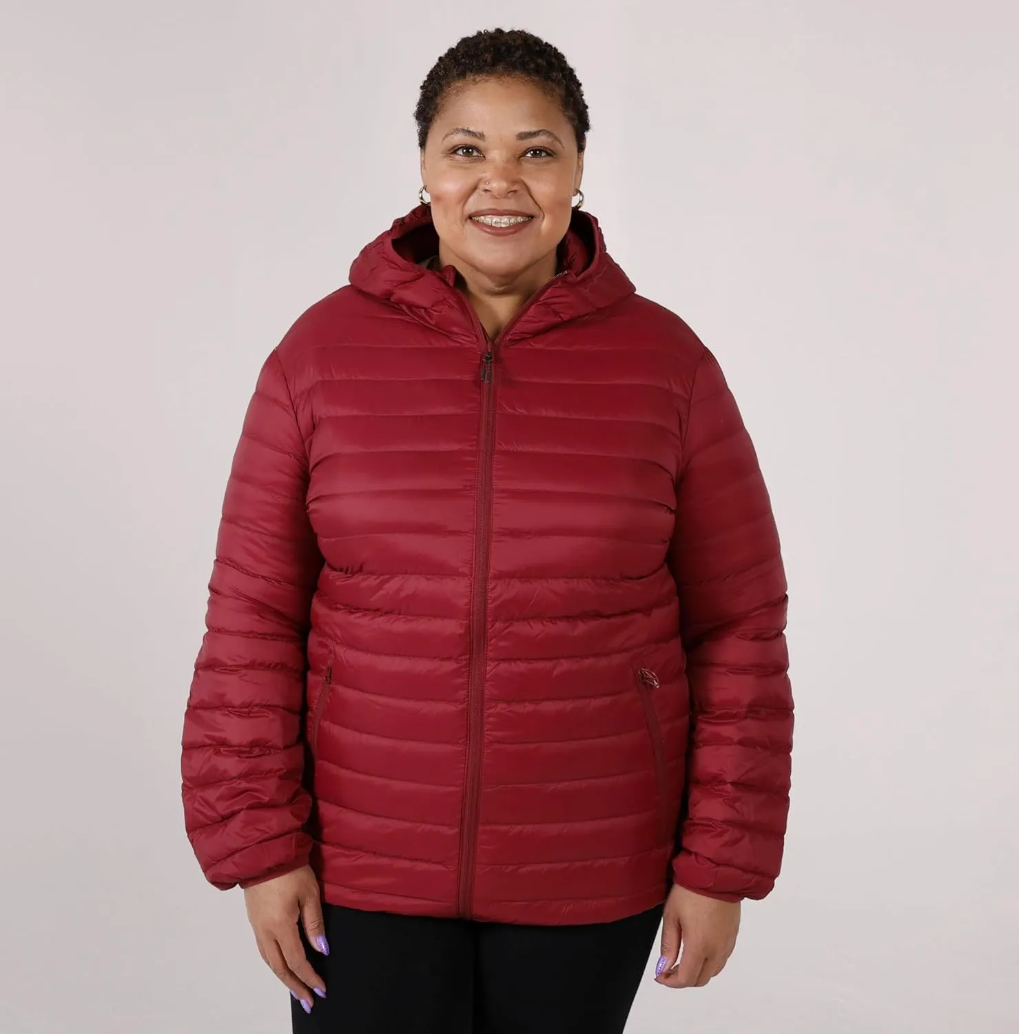 Women's Plus Size Packable Down Jacket 1X-6X Hooded Lightweight Spring Fall Coat