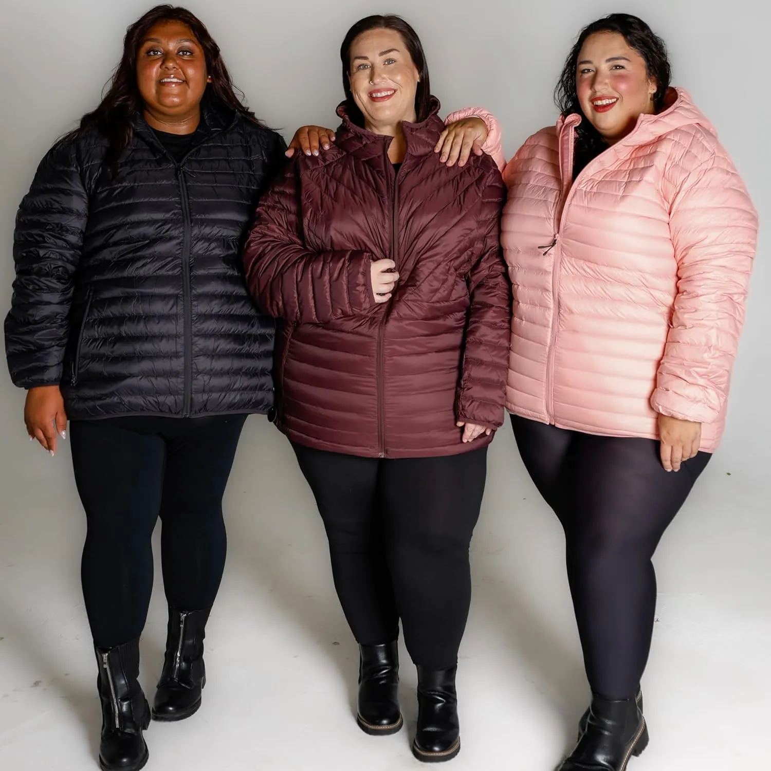 Women's Plus Size Packable Down Jacket 1X-6X Hooded Lightweight Spring Fall Coat