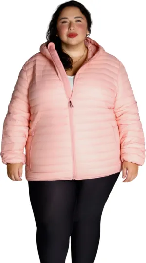 Women's Plus Size Packable Down Jacket 1X-6X Hooded Lightweight Spring Fall Coat