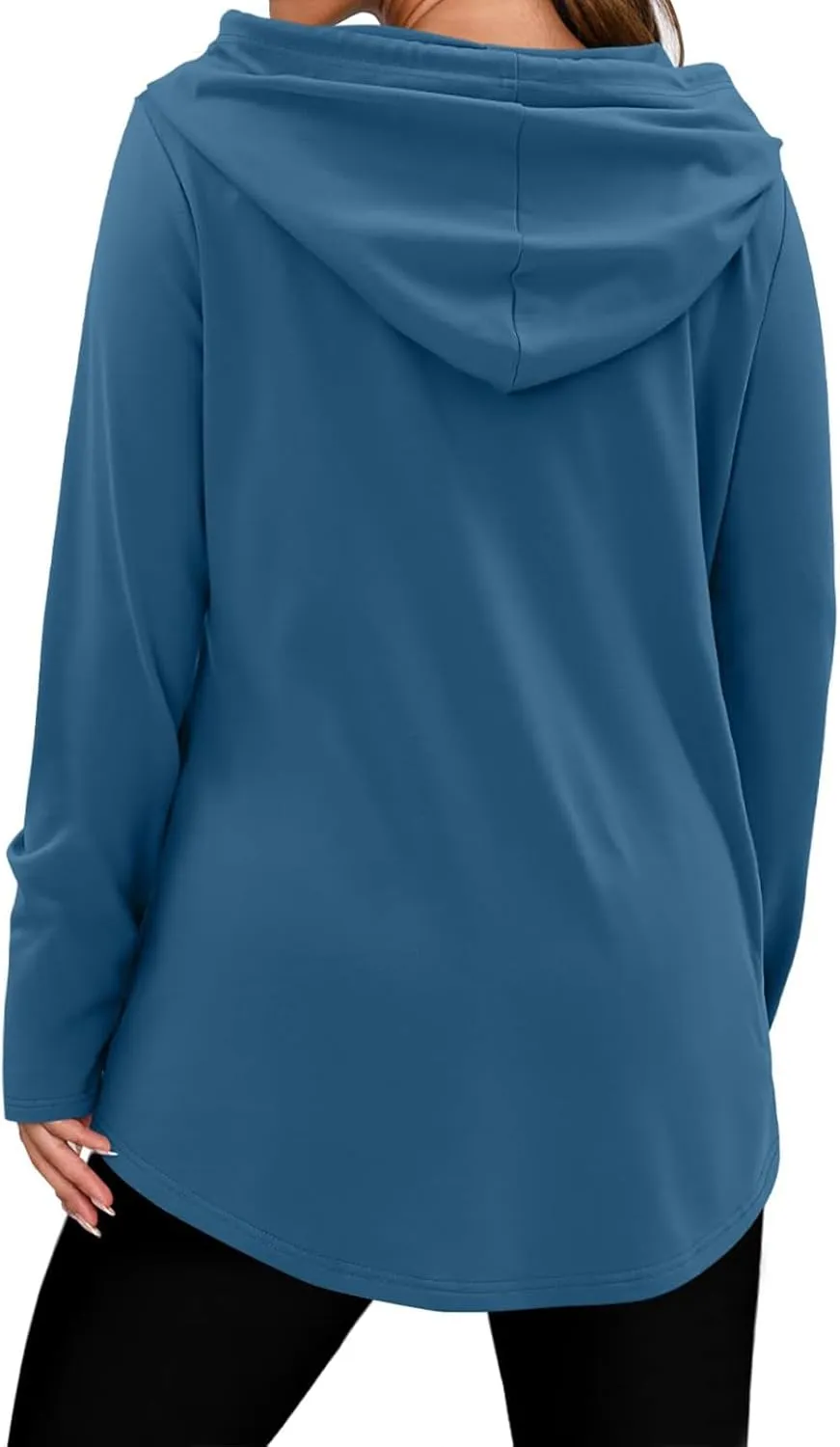 Women's Quarter Zip Tunic Hoodies Pullover Long Hooded Sweatshirts Long Sleeve Tops