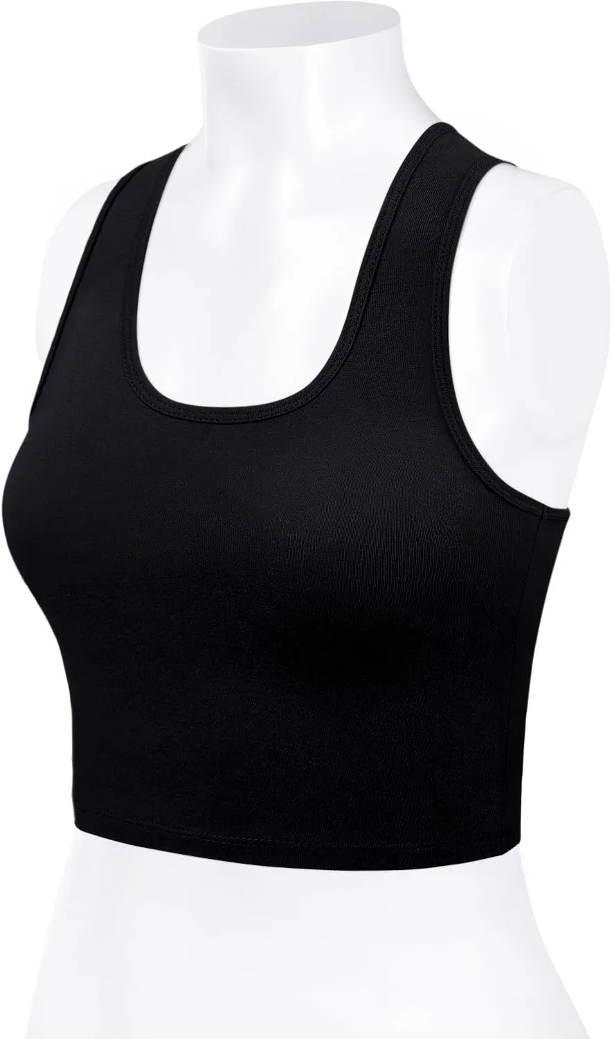 Women's Sleeveless Racerback Crop Camisole Tank Tops Cotton Basic Shirts